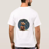 アドベンチャー待ち：かわいいクマのバックパックTシャツデザイン Tシャツ (裏面)