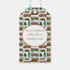 アドベンチャー待ち:キャンパーニュートラルベビーシャワー ギフトタグ