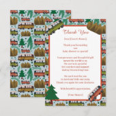 アドベンチャー待ち：キャンパー男の赤ちゃんシャワー サンキューカード (正面/裏面)