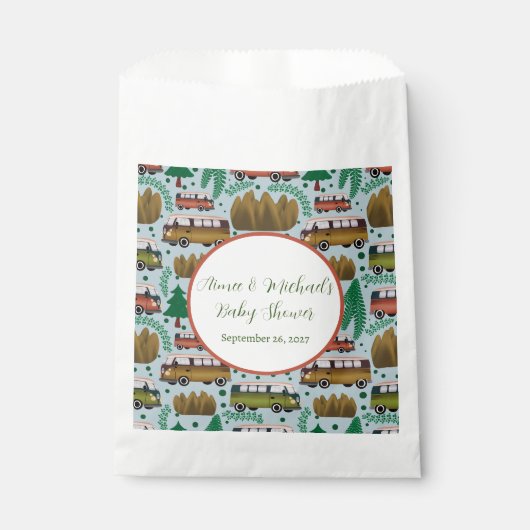 アドベンチャー待ち：キャンパー男の赤ちゃんシャワー フェイバーバッグ (正面)