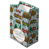 アドベンチャー待ち：キャンパー男の赤ちゃんシャワー ミディアムペーパーバッグ (正面アングル)