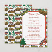 アドベンチャー待ち：キャンピングボーイ赤ちゃんシャワー サンキューカード (正面/裏面)