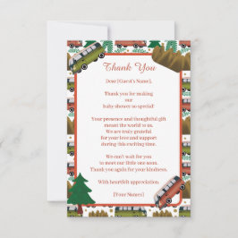 アドベンチャー待ち:キャンピングボーイ赤ちゃんシャワー サンキューカード