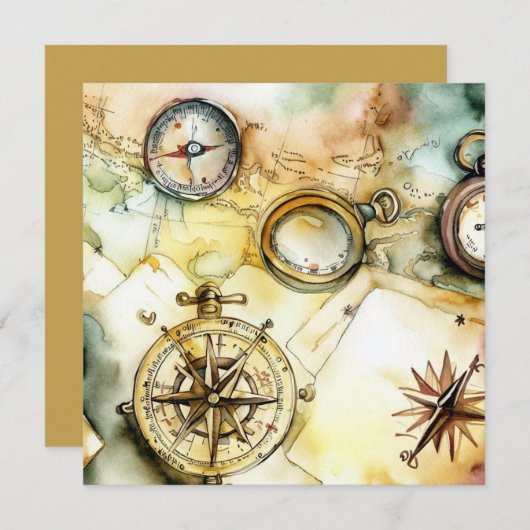 アドベンチャー待ち:ディスカバリー版、赤ちゃんシャワー 招待状 (正面/裏面)