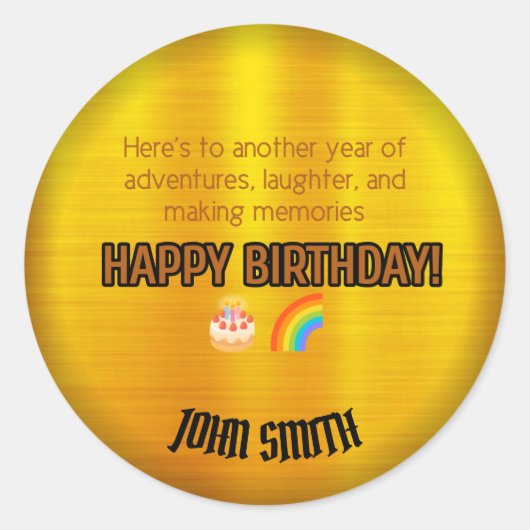 アドベンチャー待ち：ハッピーバースデーシール ラウンドシール (正面)