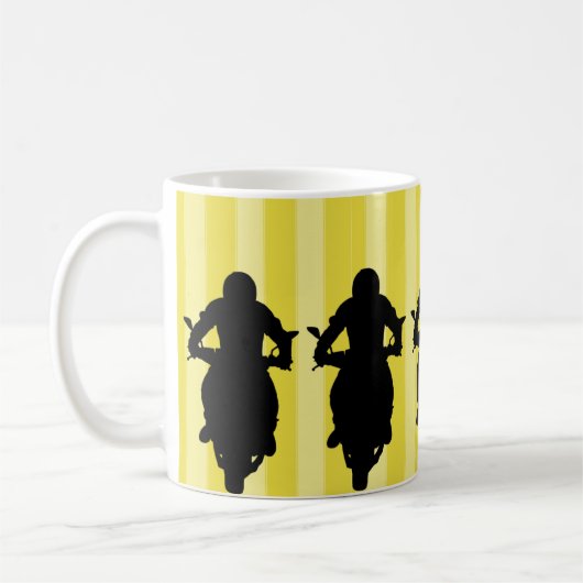 アドベンチャー待ち：バイクライダーアウトドアスポーツ コーヒーマグカップ (左)