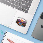 アドベンチャー待ち – マウンテンシーン シール (ノートパソコンとiPhone)