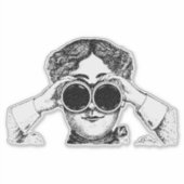 アドベンチャー待ち:レトロ冒険家ステッカー シール (正面)