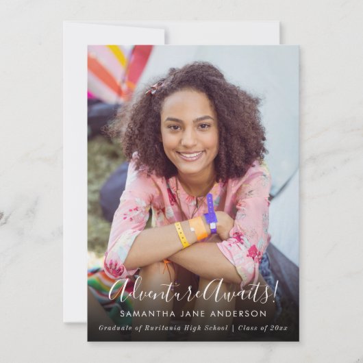 アドベンチャー待ち | 写真の卒業発表 案内状 (正面)