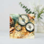 アドベンチャー待ち：探検家版、赤ちゃんシャワー 招待状 (スタンド正面)