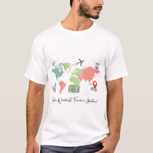 アドベンチャー待ち – 水彩世界地図とTrav Tシャツ