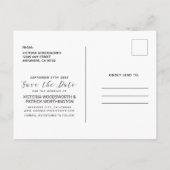 アドベンチャー待って写真結婚式の日付を保存 案内ポストカード (裏面)