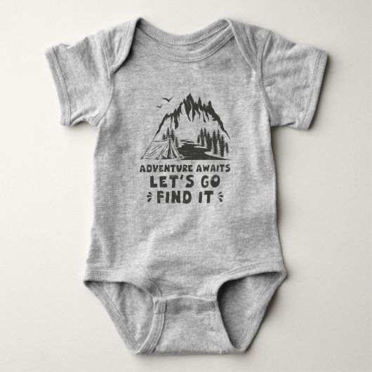 アドベンチャー待って見つけよう ベビーボディスーツ (正面)