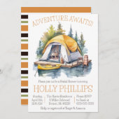 アドベンチャー待て!キャンピングカヌーブライダルシャワー 招待状 (正面/裏面)