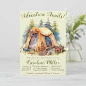 アドベンチャー待て!テント、キャンプ、ブライダルシャワー 招待状 (スタンド正面)