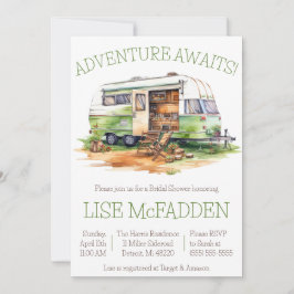 アドベンチャー待て！トレーラー、キャンプ、ブライダルシャワー 招待状