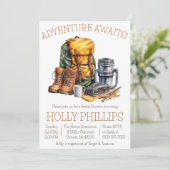 アドベンチャー待て！ハイキング、キャンプ、ブライダルシャワー 招待状 (スタンド正面)