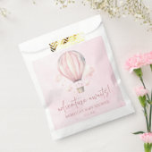 アドベンチャー待て!ピンクのホットエアバルーン赤ちゃんシャワー フェイバーバッグ (封をした状態)