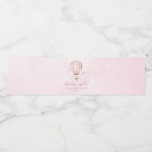 アドベンチャー待て！ピンクのホットエアバルーン赤ちゃんシャワー ペットボトルラベル (シングルラベル)