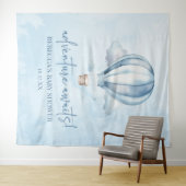 アドベンチャー待て！ブルーホットエアバルーン赤ちゃんシャワー タペストリー (インサイチュ(横))