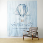 アドベンチャー待て！ブルーホットエアバルーン赤ちゃんシャワー タペストリー (インサイチュ)