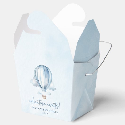 アドベンチャー待て!ブルーホットエアバルーン赤ちゃんシャワー フェイバーボックス (オープン)