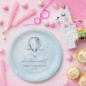 アドベンチャー待て！ブルーホットエアバルーン赤ちゃんシャワー ペーパープレート (パーティー)