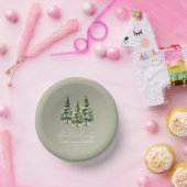 アドベンチャー待て!冬の松の木の赤ちゃんシャワー ペーパーボウル (パーティー)