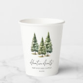 アドベンチャー待て!冬の松の木の赤ちゃんシャワー 紙コップ (裏面)