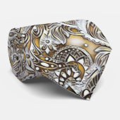 アドベンチャー王室のサテンクリームペイズリーネックタイ ネクタイ (ロール)