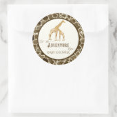 アドベンチャー男の赤ちゃんシャワーウォーターカラーキリンテーマ ラウンドシール (バッグ)