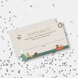 アドベンチャー男女兼用おむつラッフルベビーシャワー エンクロージャーカード