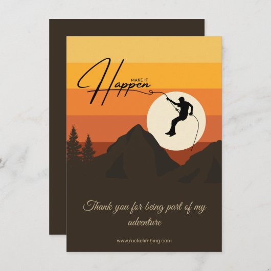 アドベンチャー登山マウンテンサンセットサンキューカード サンキューカード (正面/裏面)