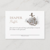 アドベンチャー白航海の赤ちゃんシャワーおむつラッフル エンクロージャーカード (正面)