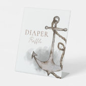 アドベンチャー白航海の赤ちゃんシャワーおむつラッフル 台座サイン (正面)
