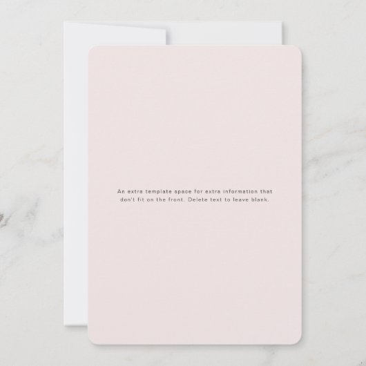 アドベンチャー素晴らしガールソフトピンク赤ちゃんシャワー 招待状 (裏面)