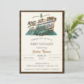 アドベンチャー素朴が始まる男の子ベイビーシャワー招待状 招待状 (スタンド正面)