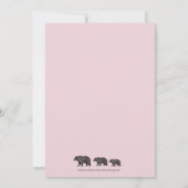 アドベンチャー素朴ウッドランドベアーピンク妊娠 招待状 (裏面)