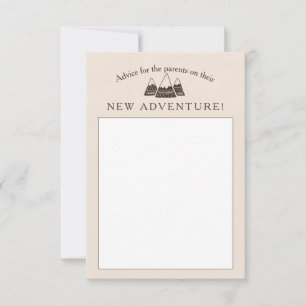 アドベンチャー素朴テーマベビーシャワー アドバイスカード
