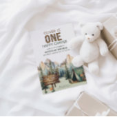 アドベンチャー素朴ハッピーカンパーファースト誕生日 招待状