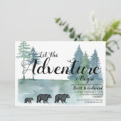 アドベンチャー素朴ベアーズボーイキャンプ誕生日 招待状 (スタンド正面)