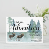 アドベンチャー素朴ムースボーイキャンプ誕生日 招待状 (スタンド正面)