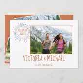 アドベンチャー結婚の写真日付を保存する招待状 招待状 (正面/裏面)