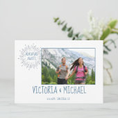 アドベンチャー結婚の写真日付を保存する招待状 招待状 (スタンド正面)
