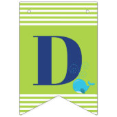 アドベンチャー航海のがキュートなクジラの赤ちゃんシャワーを待ち望む バンティングフラッグ (第2の旗)