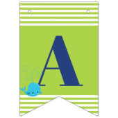 アドベンチャー航海のがキュートなクジラの赤ちゃんシャワーを待ち望む バンティングフラッグ (第1の旗)