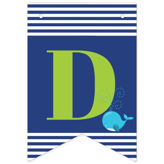 アドベンチャー航海のが赤ちゃんシャワーかわいいクジラを待つ バンティングフラッグ (第2の旗)