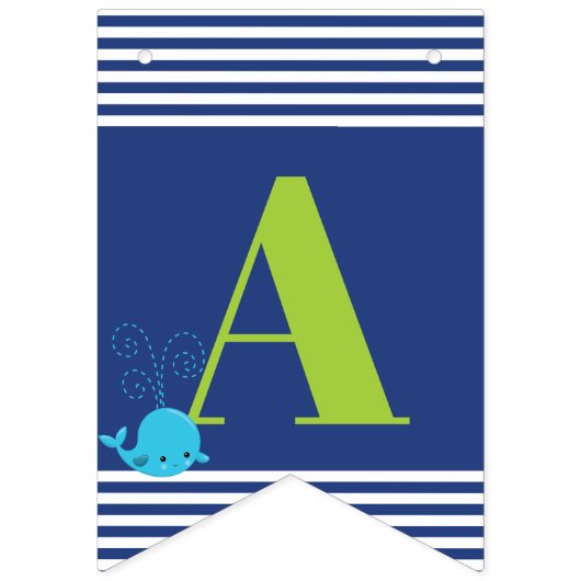 アドベンチャー航海のが赤ちゃんシャワーかわいいクジラを待つ バンティングフラッグ