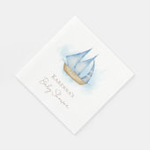 アドベンチャー航海のホワイトベビーシャワーナプキンス スタンダードランチョンナプキン (角)