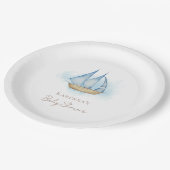 アドベンチャー航海のホワイトベビーシャワー紙プレート ペーパープレート (アングル)